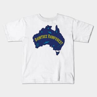 AUSSIE MAP DAINTREE RAINFOREST Kids T-Shirt